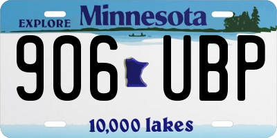 MN license plate 906UBP
