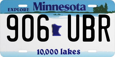 MN license plate 906UBR