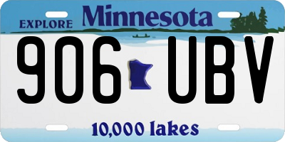 MN license plate 906UBV