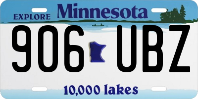 MN license plate 906UBZ