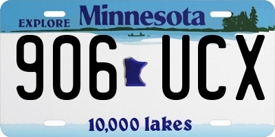 MN license plate 906UCX