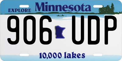 MN license plate 906UDP