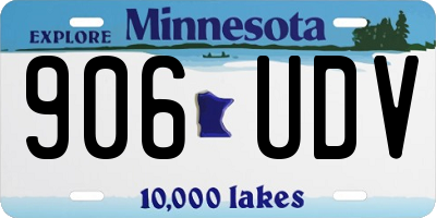 MN license plate 906UDV