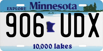 MN license plate 906UDX