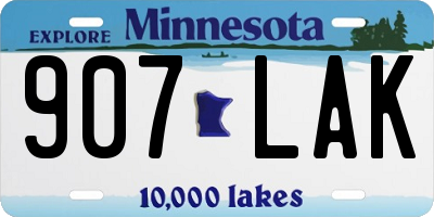 MN license plate 907LAK