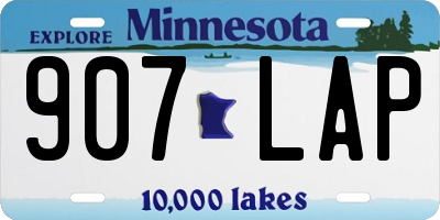 MN license plate 907LAP