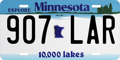 MN license plate 907LAR