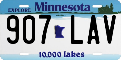MN license plate 907LAV