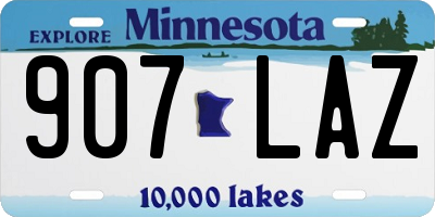 MN license plate 907LAZ