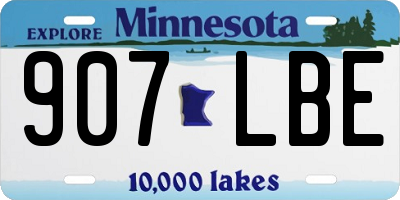MN license plate 907LBE