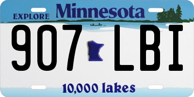 MN license plate 907LBI