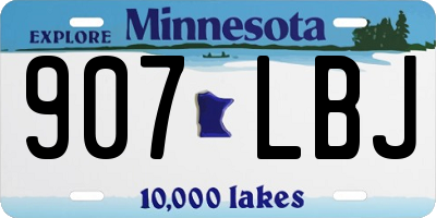 MN license plate 907LBJ