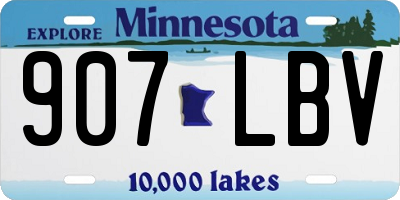 MN license plate 907LBV