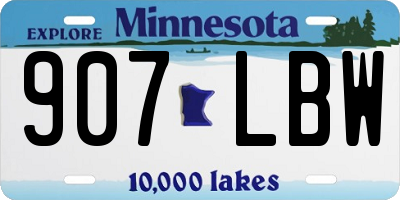 MN license plate 907LBW