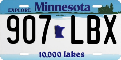 MN license plate 907LBX