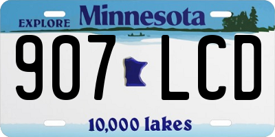 MN license plate 907LCD