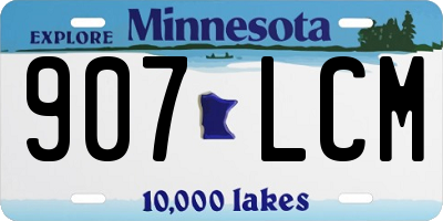 MN license plate 907LCM