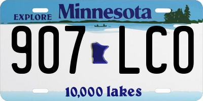 MN license plate 907LCO
