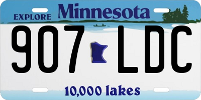 MN license plate 907LDC