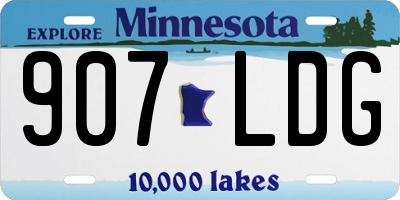 MN license plate 907LDG