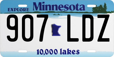 MN license plate 907LDZ
