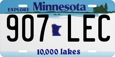 MN license plate 907LEC