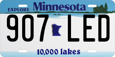 MN license plate 907LED