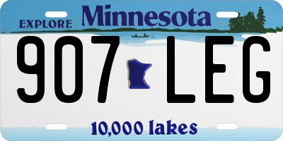MN license plate 907LEG