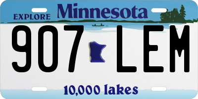 MN license plate 907LEM