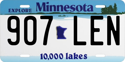 MN license plate 907LEN