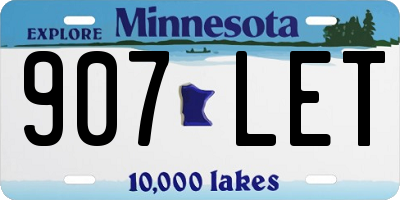 MN license plate 907LET