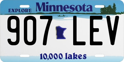 MN license plate 907LEV