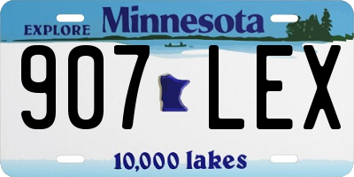 MN license plate 907LEX