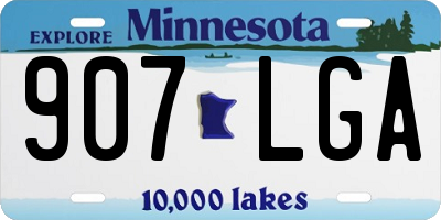 MN license plate 907LGA