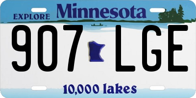 MN license plate 907LGE