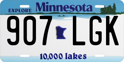 MN license plate 907LGK