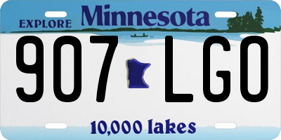 MN license plate 907LGO