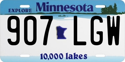MN license plate 907LGW