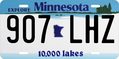 MN license plate 907LHZ