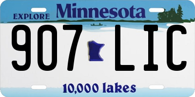 MN license plate 907LIC