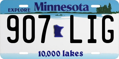 MN license plate 907LIG