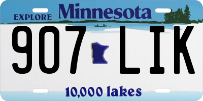 MN license plate 907LIK