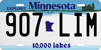 MN license plate 907LIM