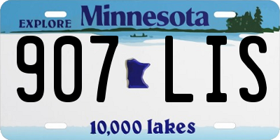 MN license plate 907LIS