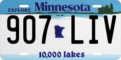 MN license plate 907LIV