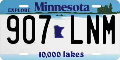 MN license plate 907LNM