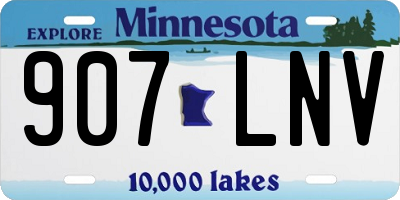 MN license plate 907LNV