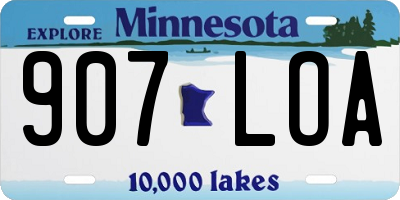 MN license plate 907LOA