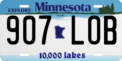 MN license plate 907LOB