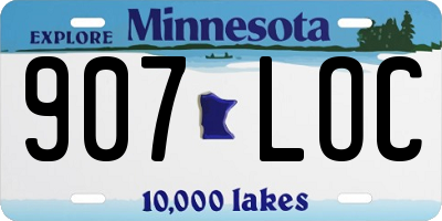 MN license plate 907LOC